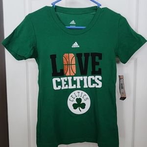 Adidas NBA Boston Celtics Green Tshirt Youth NWT 10/12